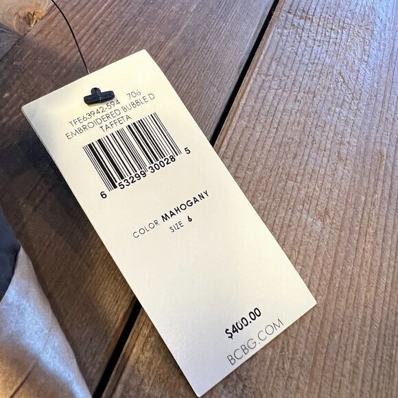 BCBG Mahogany Silk Taffeta Bubble Dress Size 6 NWT - Picture 11 of 16